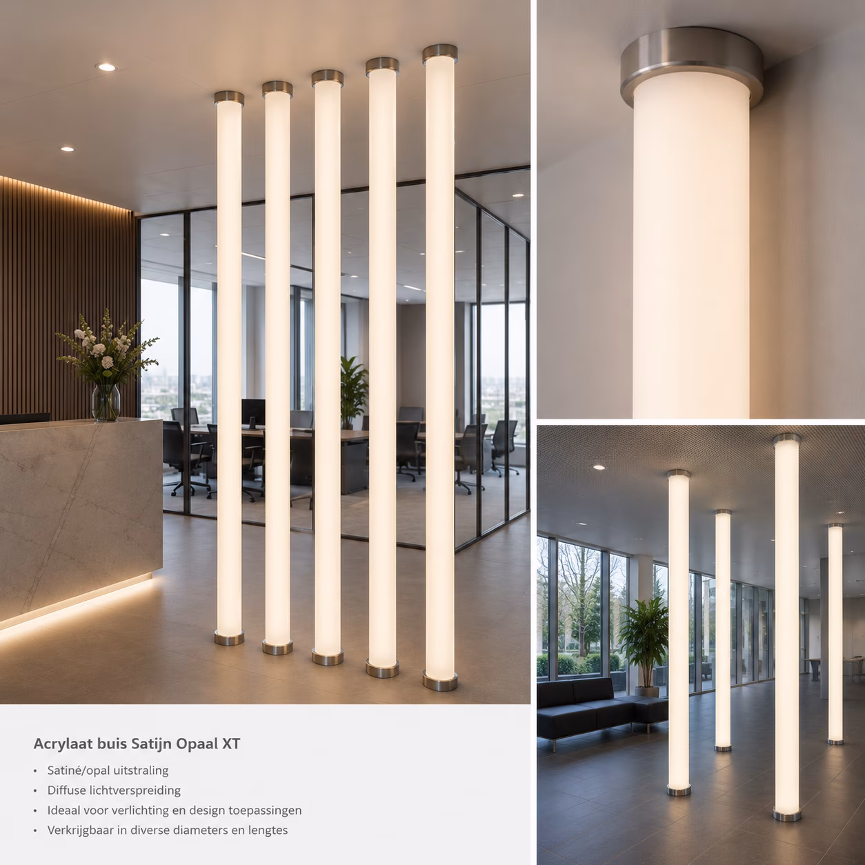 Toepassing acrylaat buis satijn opaal XT