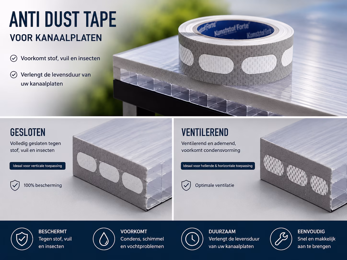 Application of anti-dust tape