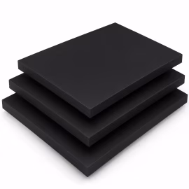 Custom-made black Plexiglas