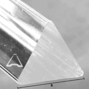 "Acrylic triangle bar with a smooth and clear finish, suitable for structural and decorative applications."