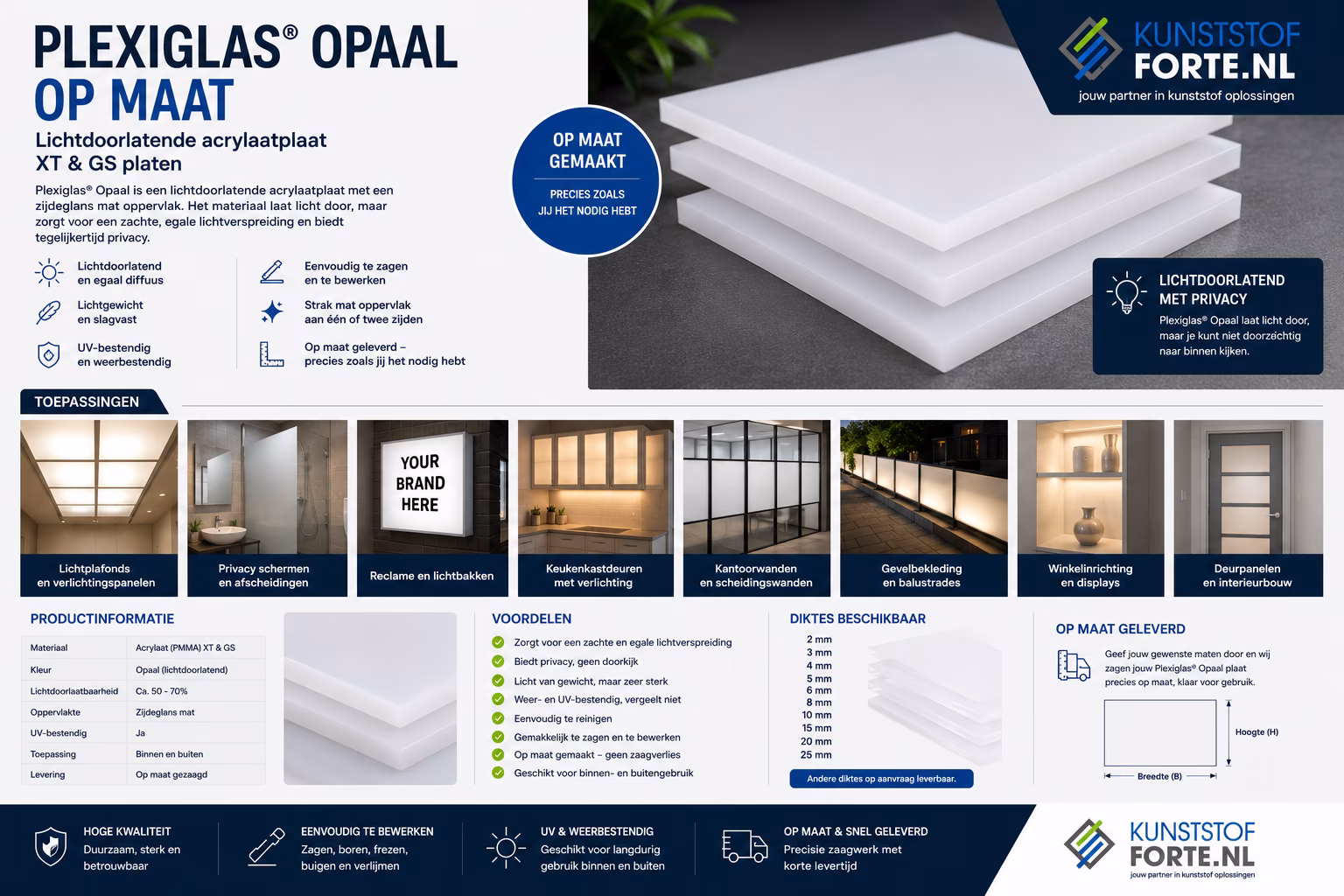 Toepassing Plexiglas opaal
