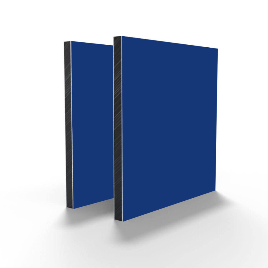 Alu PE plaat in Blauw (RAL 5002), een robuuste en duurzame plaat geschikt voor gevelbekleding, interieur en signage.