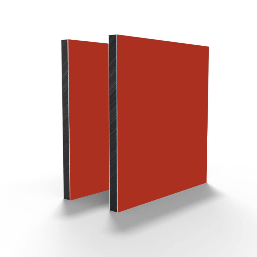 Alu PE plaat in Rood (RAL 3020), opvallende en duurzame plaat voor gevelbekleding, interieurtoepassingen en reclame.