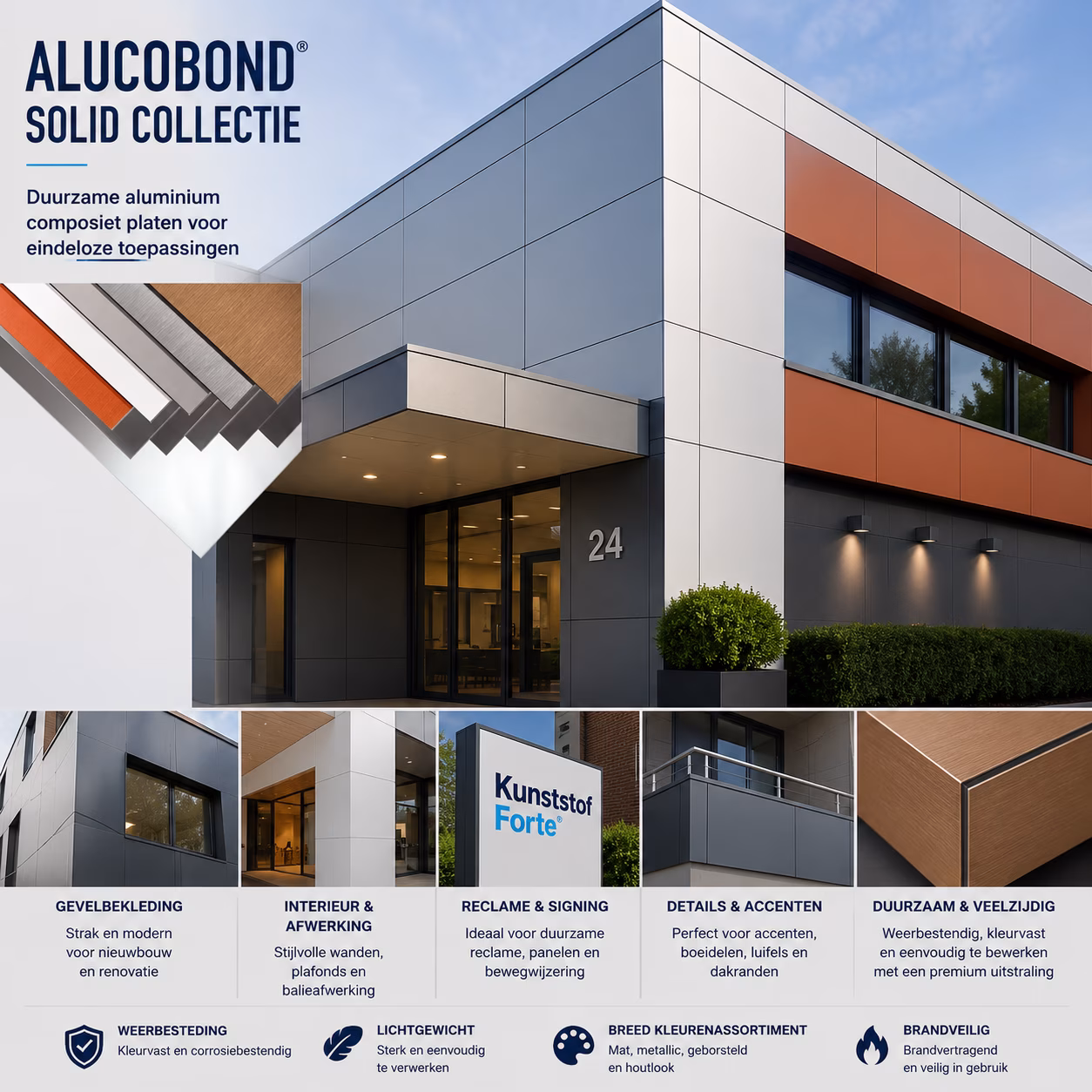 Toepassing Alucobond solid collecie
