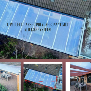 Complete roof system made of polycarbonate channel sheets, translucent and durable.