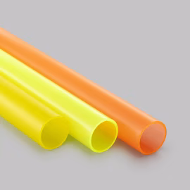 Acrylic tubing in fluorescent colours