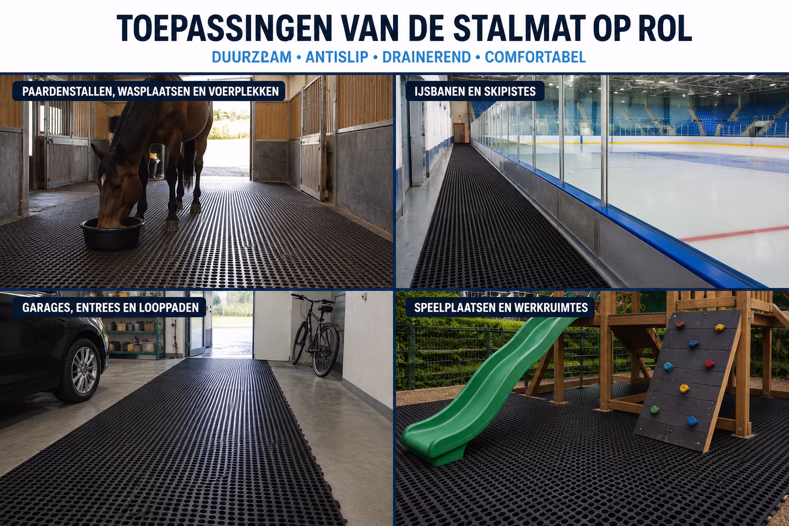Toepassing rubberen stalmat