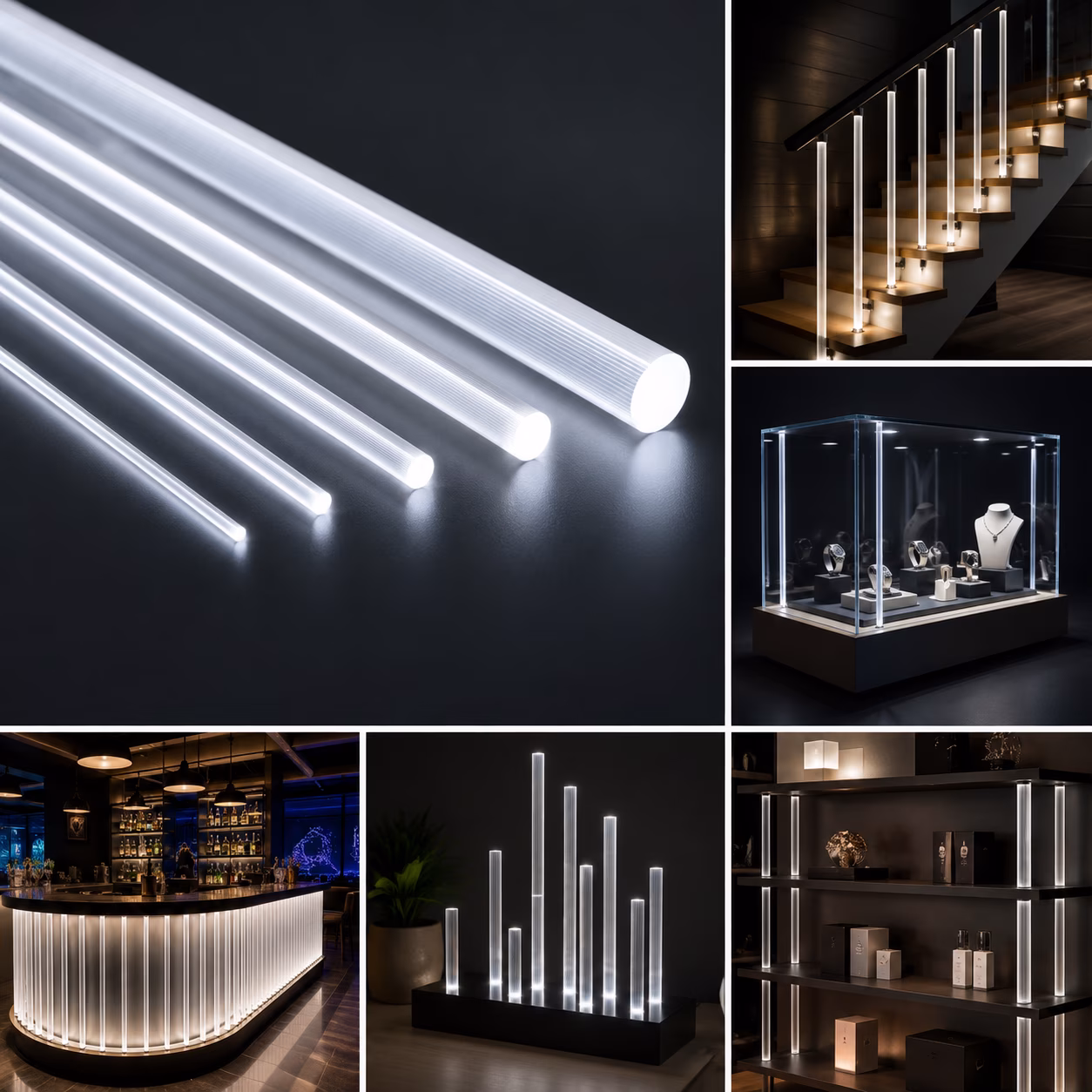 Toepassing Acrylaat Rondstaf XT Lightguide Ghost Reflector Streep.