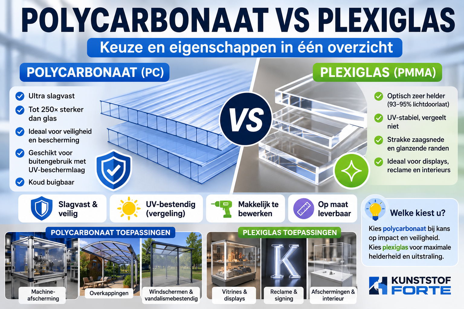 Wanneer kiest u voor polycarbonaat of plexiglas?