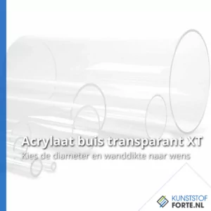 "Transparante acrylaat buis XT met gladde afwerking, geschikt voor industriële en decoratieve toepassingen."