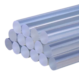 Polycarbonaat rondstaf met hoge slagvastheid en een gladde afwerking, ideaal voor technische en constructieve toepassingen.